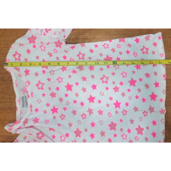 Harper Canyon Kids' Girl's Size 6 Printed Ruffle Top In Ivory Egret Bright Stars - Picture 7 of 7